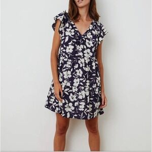 Velvet Graham & Spencer Women's floral cotton Blue & White M Mini dress